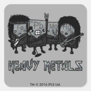 Heavy metal fyrkantigt klistermärke