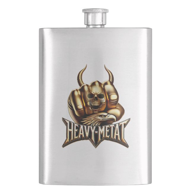 Heavy Metal Gold Edition - Totenkopf Faust Hörner Fickplunta (Framsidan)