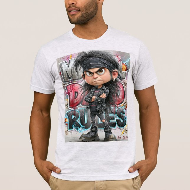 Heavy Metal Pappa Regerar T Shirt (Framsida)