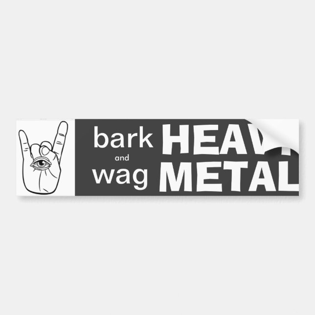 heavy metal skäll mindre wag mer bildekal (Framsidan)