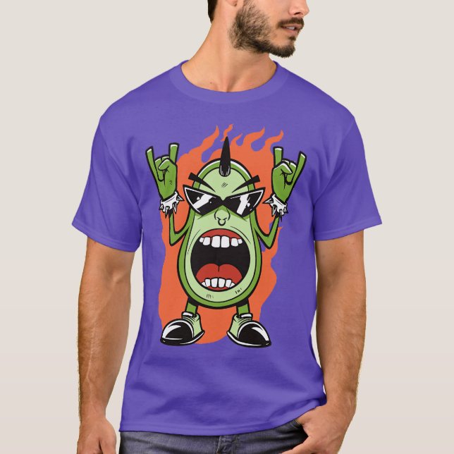 Heavy Metall Avocado toon T Shirt (Framsida)