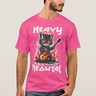 Heavy Metall Cat Spela Guitar Sten Cat Music Heav T Shirt