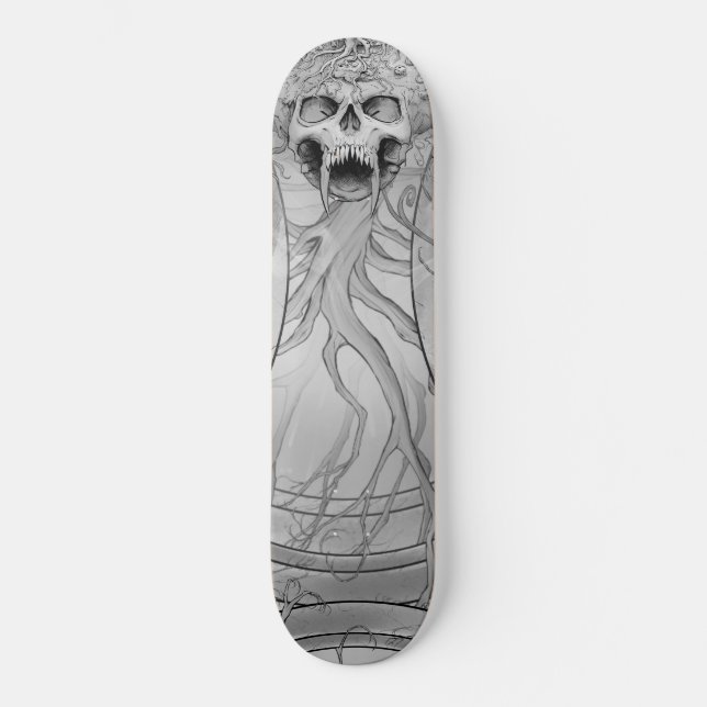 Heavy Metall Death Skull Graveyard Mini Skateboard Bräda 18,5 Cm (Framsida)