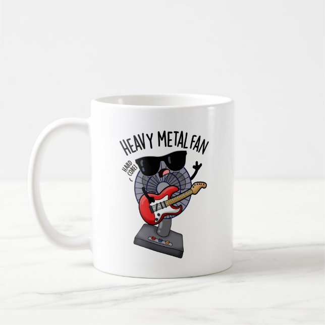 Heavy Metall Fläkt Funny Music Pun Kaffemugg (Vänster)