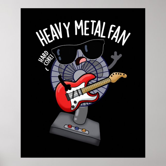 Heavy Metall Fläkt Funny Music Pun Mörk BG Poster (Framsidan)