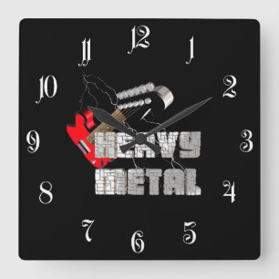 Heavy metall fyrkantig klocka
