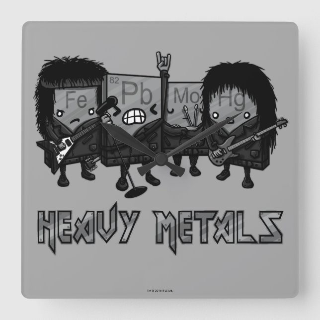 Heavy Metall Fyrkantig Klocka (Framsida)