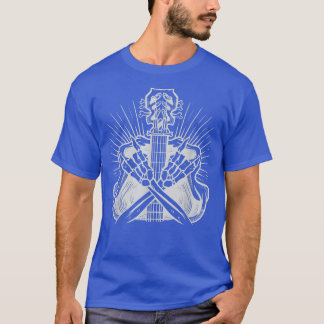 Heavy Metall Guitar Skeleton Metall Hand Sten Fest T Shirt