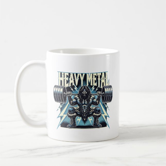 Heavy Metall - Lusnyt Lyfts Gym Workout Fitness Kaffemugg (Vänster)