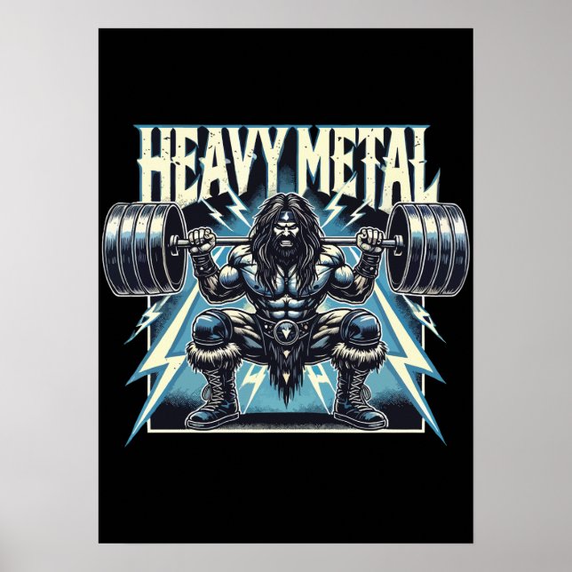 Heavy Metall - Lusnyt Lyfts Gym Workout Fitness Poster (Framsidan)