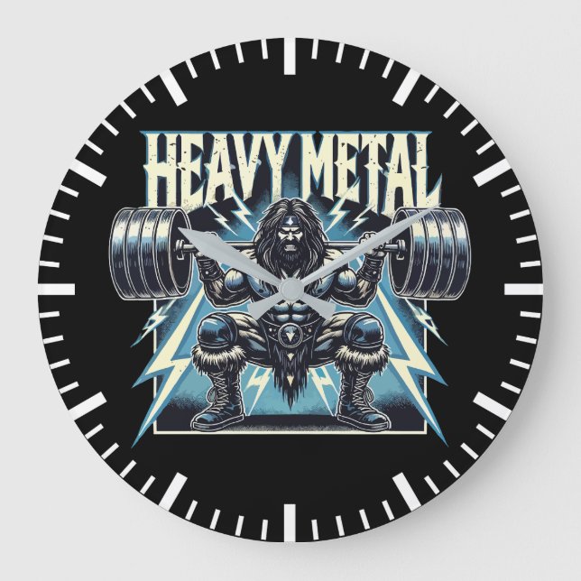 Heavy Metall - Lusnyt Lyfts Gym Workout Fitness Stor Klocka (Framsida)