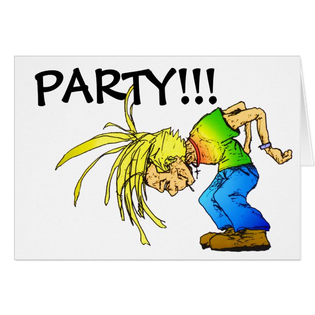 Heavy Metall Mosh Pit Head Banger Party Animal Hälsningskort (Framsidan Horizontal)