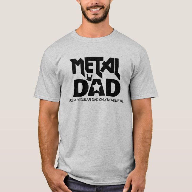 Heavy Metall Music Pappa Rocker Hard Sten Alternat T Shirt (Framsida)
