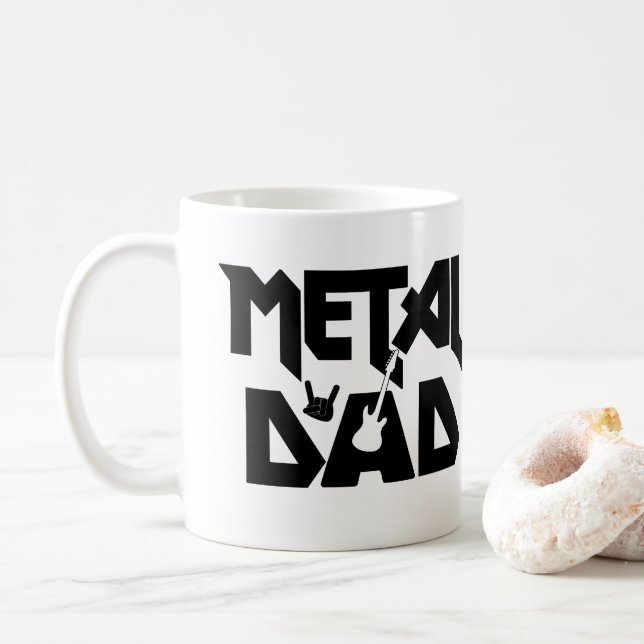 Heavy Metall Music Pappa Rocker Hard Sten Guitar  Kaffemugg (Med munk)