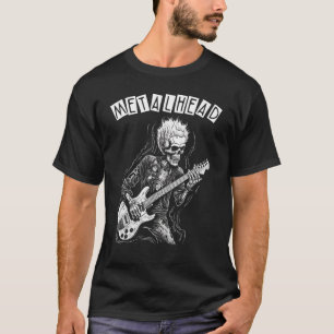 Heavy Metall Punk Rock N Roll Skeleton Guitarist m T Shirt