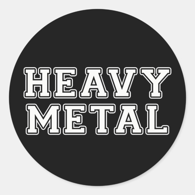 Heavy Metall Runt Klistermärke (Framsida)