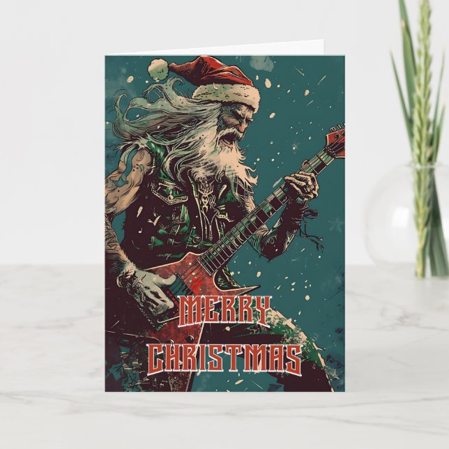 Heavy Metall Santa Kort (Framsida)