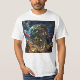 Heavy Metall Skull Planet T Shirt