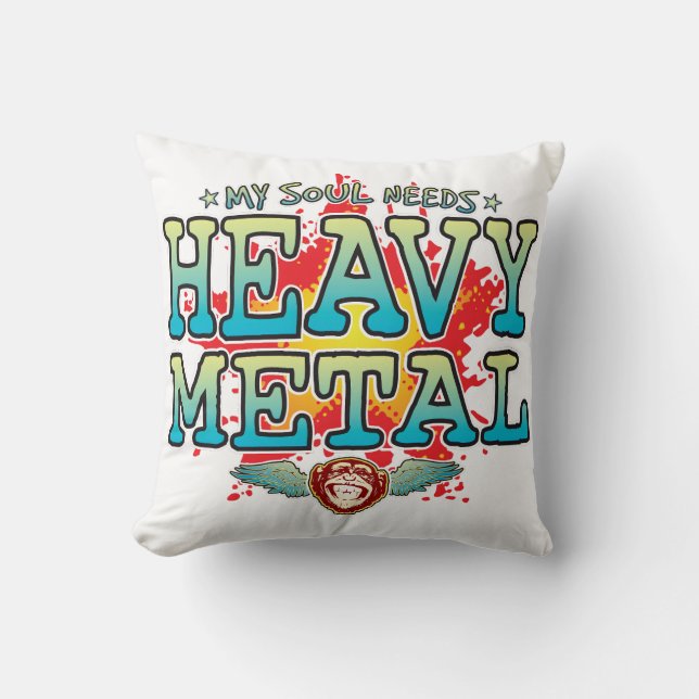 Heavy Metall Soul T-Shirt Kudde (Framsida)