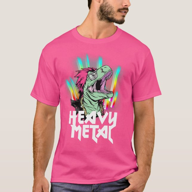 Heavy Metall T Rex Dinosaur Shirt (Framsida)