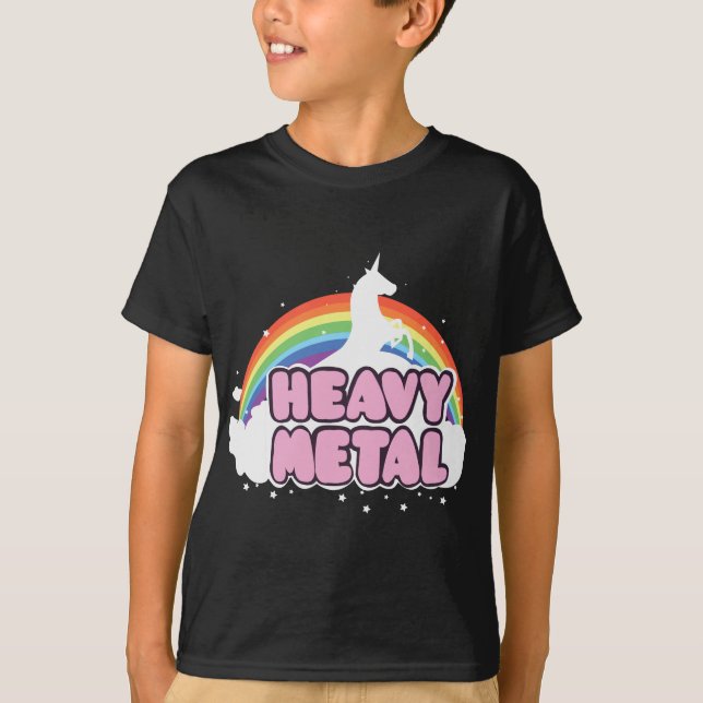 Heavy Metall Unicorn Music Ella Lopez T Shirt (Framsida)