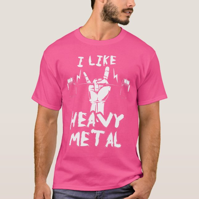 Heavy Metall Weightlift Bodybuilding Gym Workout T Shirt (Framsida)