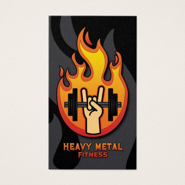 Heavy Metall Workout Visitkort (Framsidan)