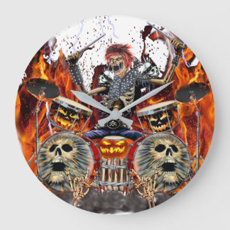 HEAVY METALL ZOMBIE DRUMMER STOR KLOCKA