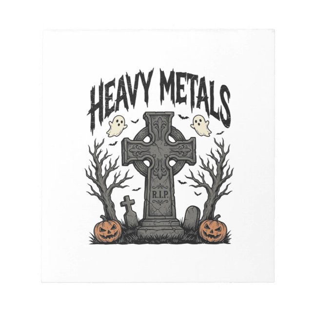 Heavy Metals Halloween Graveyard Vector Design_1 Anteckningsblock (Framsida)
