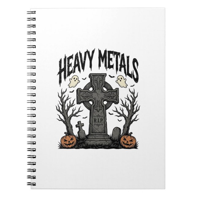 Heavy Metals Halloween Graveyard Vector Design_1 Anteckningsbok (Framsidan)