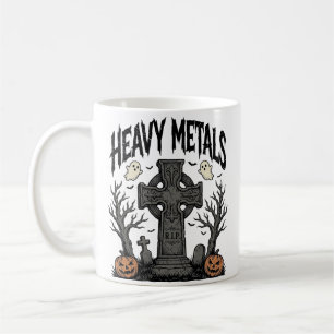 Heavy Metals Halloween Graveyard Vector Design_1 Kaffemugg