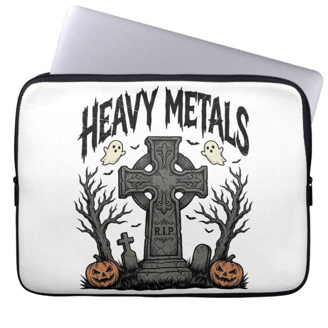 Heavy Metals Halloween Graveyard Vector Design_1 Laptop Fodral (Framsidan)