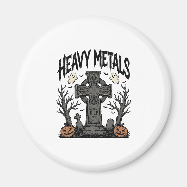 Heavy Metals Halloween Graveyard Vector Design_1 Magnet (Framsidan)
