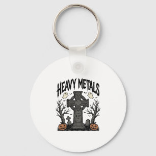 Heavy Metals Halloween Graveyard Vector Design_1 Nyckelring