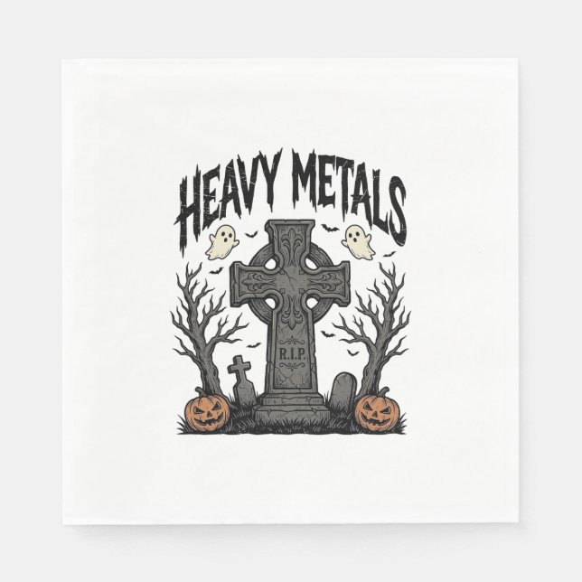 Heavy Metals Halloween Graveyard Vector Design_1 Pappersservett (Framsidan)