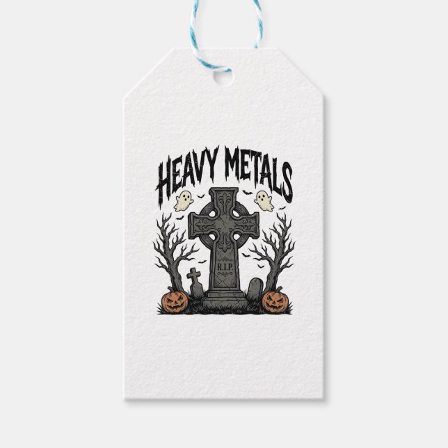 Heavy Metals Halloween Graveyard Vector Design_1 Presentetikett (Framsidan)