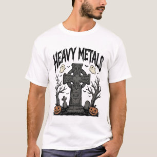 Heavy Metals Halloween Graveyard Vector Design_1 T Shirt