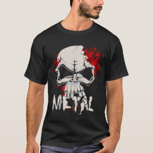 Heavy metalskallen med tappar av blod t shirt