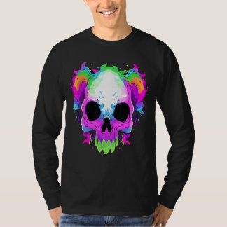 Heavy Music Rainbow Skull Art Rock musik festival T Shirt