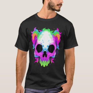 Heavy Music Rainbow Skull Art Rock musik festival T Shirt
