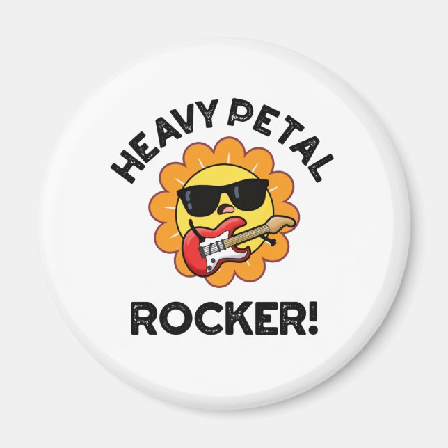 Heavy Petal Rocker Funny Flower Pun Magnet (Framsidan)