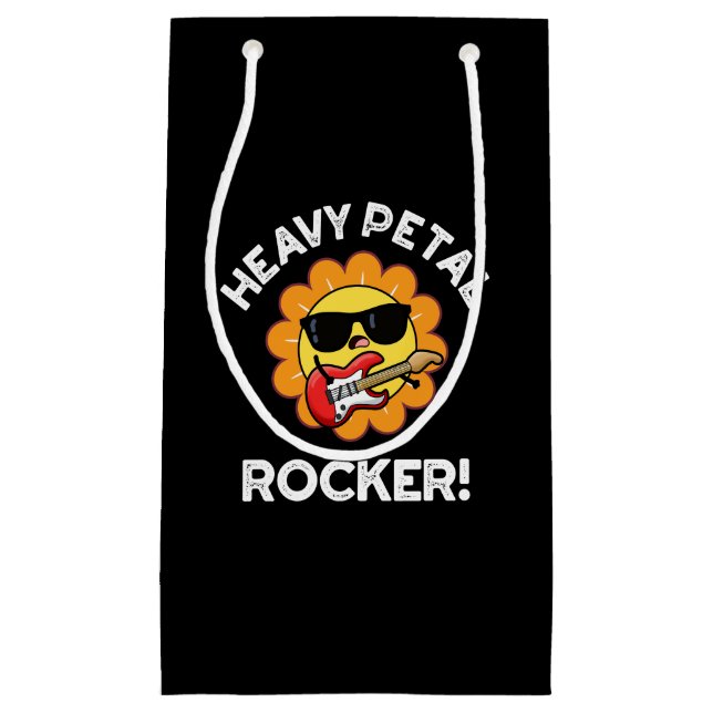 Heavy Petal Rocker Funny Flower Pun Mörk BG (Framsidan)