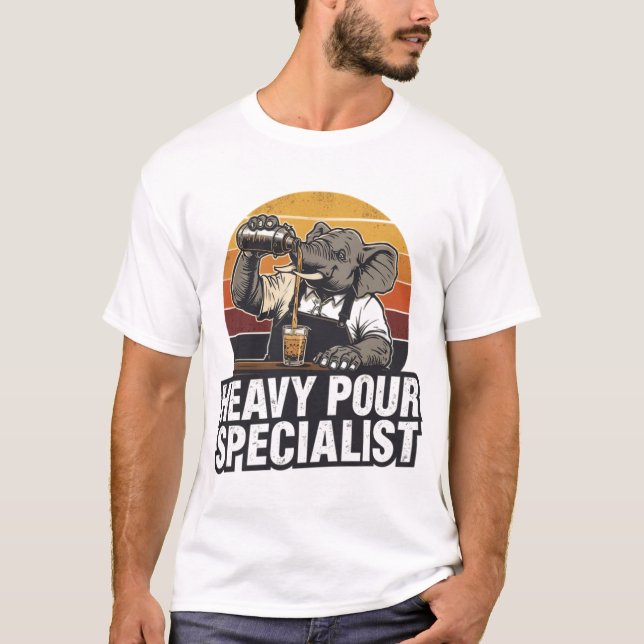 Heavy Pour Specialist Elephant Bartender Shirt T (Framsida)