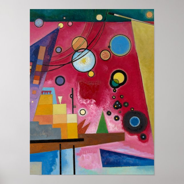 Heavy Red, 1924 av Wassily Kandinsky Poster (Framsidan)