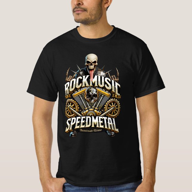 Heavy und Speedmetal Festival Time T Shirt (Framsida)