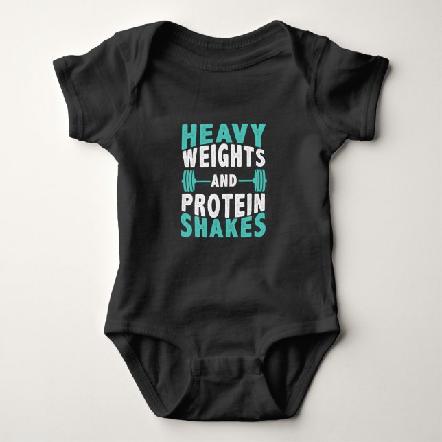 heavy weights and shake proteins gym motivational  t shirt (Framsida)