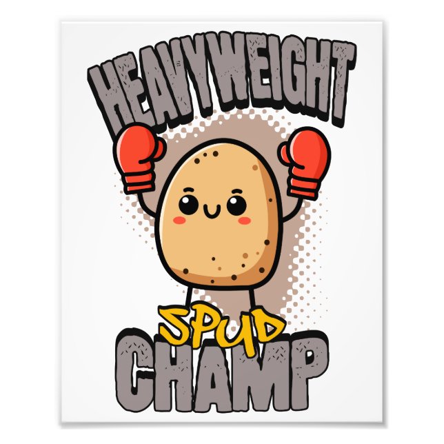 Heavyweight Spud Champ Boxing Potato  Fototryck (Framsidan)