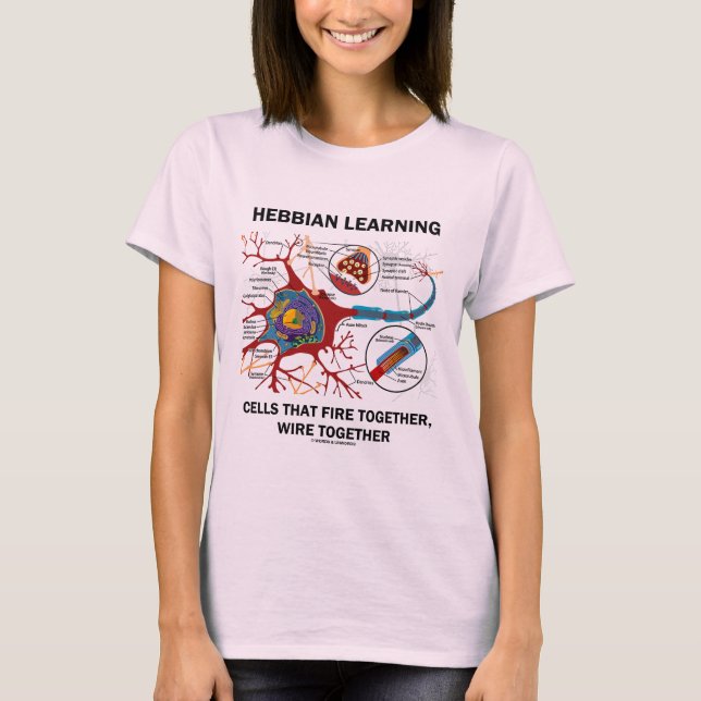 Hebbian som lärer celler, avfyrar binder tee shirt (Framsida)