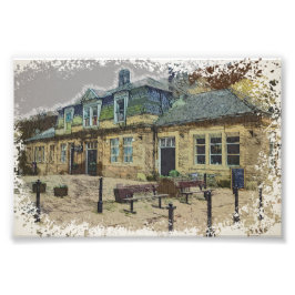 Hebden Bridge järnvägsstation konst Fototryck