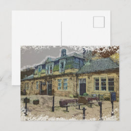 Hebden Bridge järnvägsstation konst Vykort